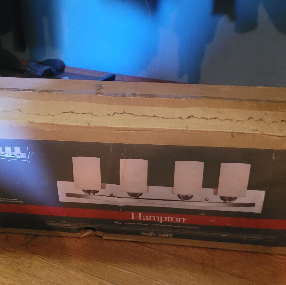 Hampton Vanity Light Fixture with White Shades